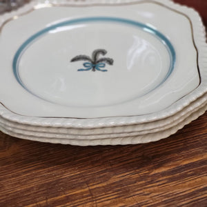 Johnson Bros. Old English "Prince of Wales" Teal Ivory Square Plate - Sold Separately