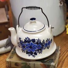 Load image into Gallery viewer, Vintage Delft Style Ceramic White and Blue Teapot 1980&#39;s