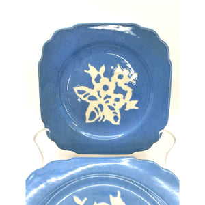 Blue Harker Cameoware - Dainty Flower Blue Virginia Bread and Butter Dessert Plate - Set of 4