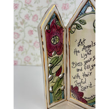 Load image into Gallery viewer, Blue Sky Clayworks Angels of Light T-Lite/Tealight Ceramic Candleholder, Angel Blessing Candle Stand by Heather Goldminc
