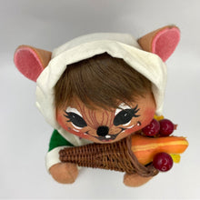 Load image into Gallery viewer, Annalee  Pilgrim Girl Mouse with Thanksgiving Cornucopia