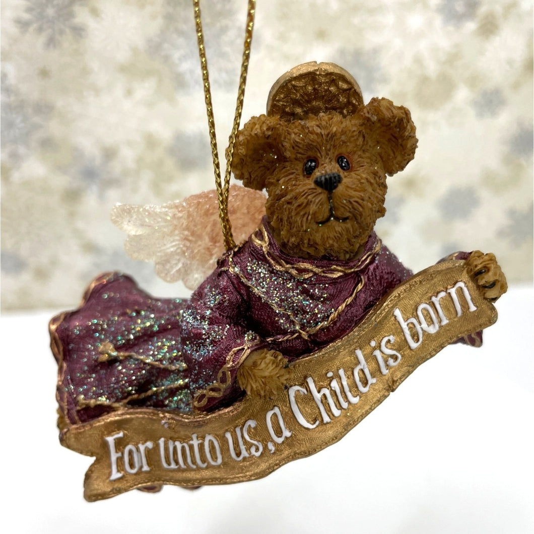 Boyds Bears & Friends Gabriella - The Angel Bear Ornament, For unto us a Child is Born