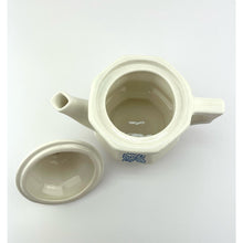 Load image into Gallery viewer, Vtg Avon Teapot Single Serve White Ceramic and Blue Floral Design, Farmhouse Cottage Core Decor