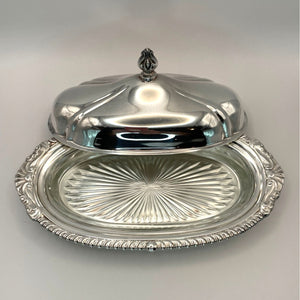 Vintage Sheridan Silver Plate Butter Dish Lidded Relish Tray