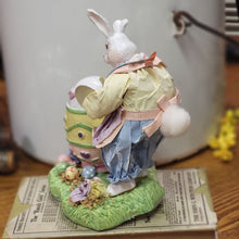 Load image into Gallery viewer, Vintage Paper Mache Easter Bunny With Egg, Paper Mache Painter Bunny, Easter Decor