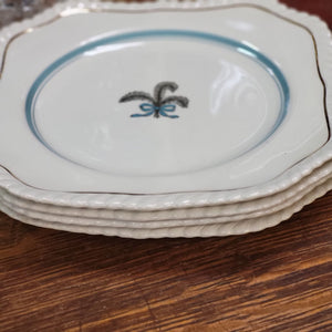 Johnson Bros. Old English "Prince of Wales" Teal Ivory Square Plate - Sold Separately