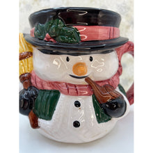 Load image into Gallery viewer, Rose Garden Dolomite Snowman Cocoa Coffee Mug