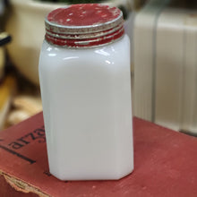 Load image into Gallery viewer, Hazel Atlas Milk Glass Range Saltshaker - Retro Red and White