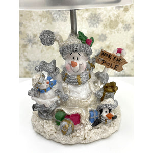 Holiday Tea Light Snowman Votive Candle Winter Christmas Decoration