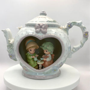 Precious Moments "Tea for Two" Musical Teapot Figurine by Enesco