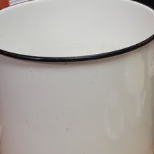 Load image into Gallery viewer, Vintage White Enamelware Stock Pot with Wood Handle