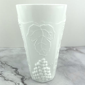 Indiana Glass Colony Harvest Milk Glass Grape and Leaf Tumblers 12oz Set of 4