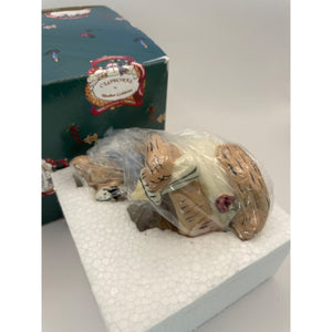 Blue Sky Ceramic Baby Bear Christmas Trinket Holder
