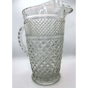 Vintage Anchor Hocking Wexford Large Glass Cut Glass Pitcher