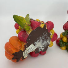 Load image into Gallery viewer, Fall Harvest Candle Holders, Pair of 2 Fruit and Vegetables Taper Candle Holders
