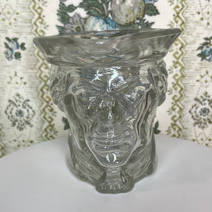 Vintage Avon Paul Revere Candle Holder, Clear Glass American Revolution Americana Decor