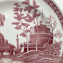 Load image into Gallery viewer, Spode Archive Collection Georgian Series &#39;Rome&#39; Plate, Red/Cranberry and White Porcelain Collectible Plate