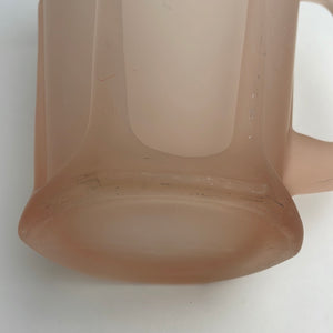 Vintage Pink Frosted Satin Patio Pitcher with Ice Lip by Tiara Exclusives Indiana Glass