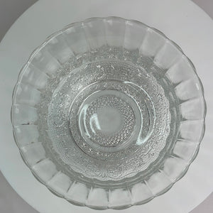 Kig Malaysia Glass Bowls with Fleur de Lis Pattern, Mid Century Glassware