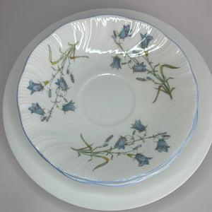 Queen's Fine Bone China Blue Harebell Saucers, Rosina China Co and "Woman and Home", Sold Separately