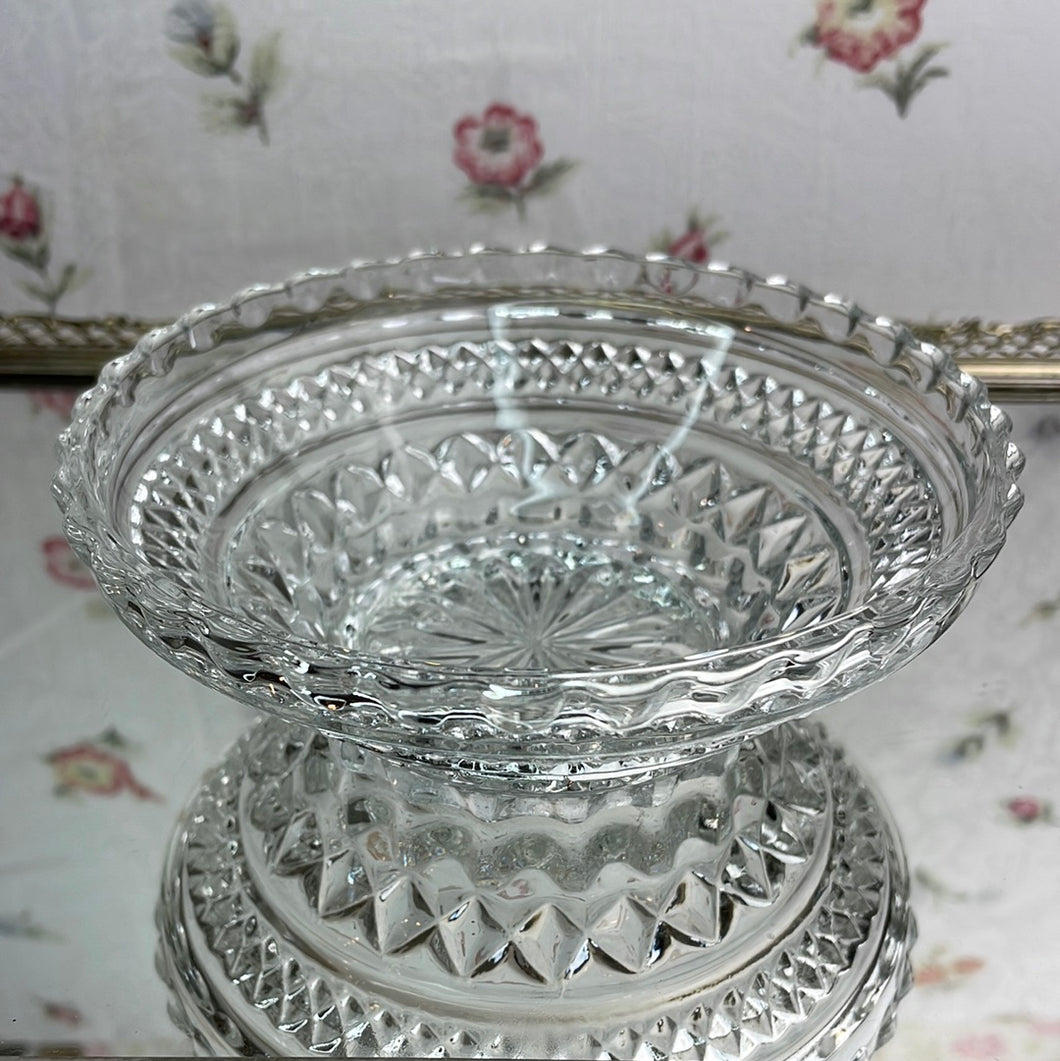 Vintage Anchor Hocking Wexford Pattern Clear Glass Berry Dessert Bowl