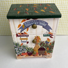 Load image into Gallery viewer, Jewelry Armoire - Harvest Time Country Store Fall Themed Mini Dresser Style Trinket Chest