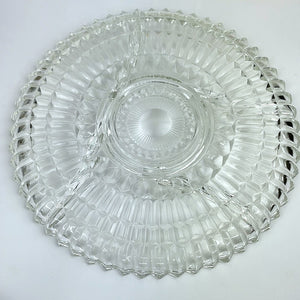 Vintage Jeanette Glass National Pattern Divided Relish Serving Tray Platter