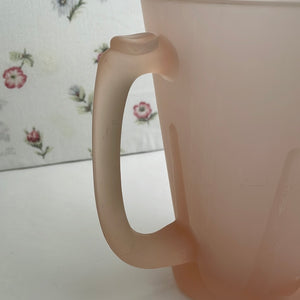 Vintage Pink Frosted Satin Patio Pitcher with Ice Lip by Tiara Exclusives Indiana Glass
