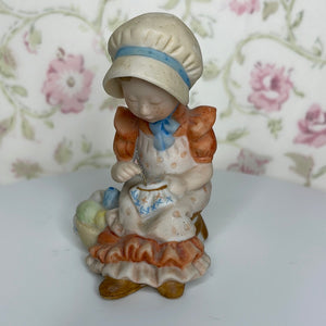 Holly Hobbie, "A Touch of Kindness" Porcelain Figurine, Miniatures Collection Series IV, 1979