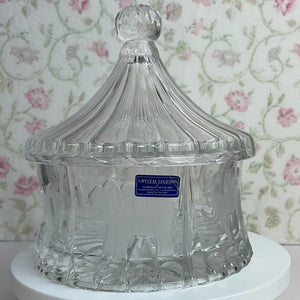 Crystal Legends by Godinger Circus Tent Lidded Candy Dish, Made in Poland