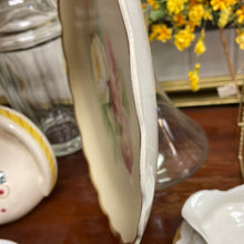 Load image into Gallery viewer, Large Hand Painted Scalloped Edge Floral Plate with gold Trim
