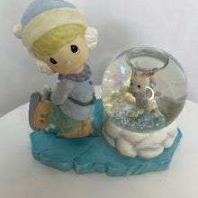 Load image into Gallery viewer, Precious Moments - Boy Skating with Bunny Snow Globe Figurine