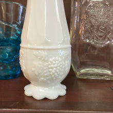Load image into Gallery viewer, Vintage Westmoreland Milk Glass Swung Vase with Embossed Fruit Motif