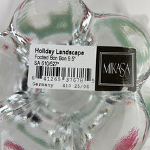 Load image into Gallery viewer, Mikasa Christmas tray, Holiday Landscape Footed Bon Bon with Wavy Edge