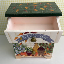 Load image into Gallery viewer, Jewelry Armoire - Harvest Time Country Store Fall Themed Mini Dresser Style Trinket Chest