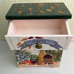 Jewelry Armoire - Harvest Time Country Store Fall Themed Mini Dresser Style Trinket Chest