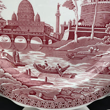 Load image into Gallery viewer, Spode Archive Collection Georgian Series &#39;Rome&#39; Plate, Red/Cranberry and White Porcelain Collectible Plate