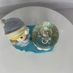 Precious Moments - Boy Skating with Bunny Snow Globe Figurine