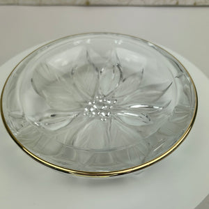 Vintage Mikasa Studio Nova Crystal Round Candy/Nut dish with Poinsettia Relief