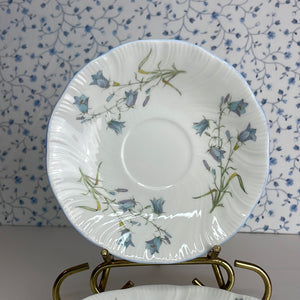 Queen's Fine Bone China Blue Harebell Saucers, Rosina China Co and "Woman and Home", Sold Separately