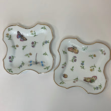 Load image into Gallery viewer, Vintage I. Godinger &amp; Co Primavera Butterfly/Botanical Gardens Square Bread Plates, Set of 2