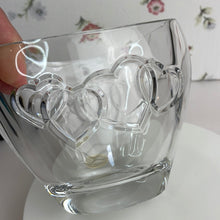 Load image into Gallery viewer, Vintage Teleflora Lead Crystal Bowl Vase with Engraved Hearts