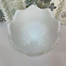 Load image into Gallery viewer, Vintage E.O. Brody White Milk Glass Sawtooth Edge, Star Pattern Vase