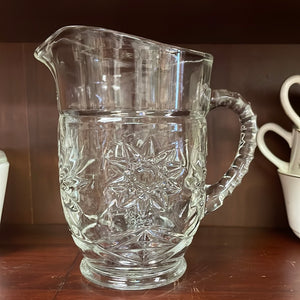 Small Anchor Hocking Milk/Cream Pitcher with Star of David Pattern