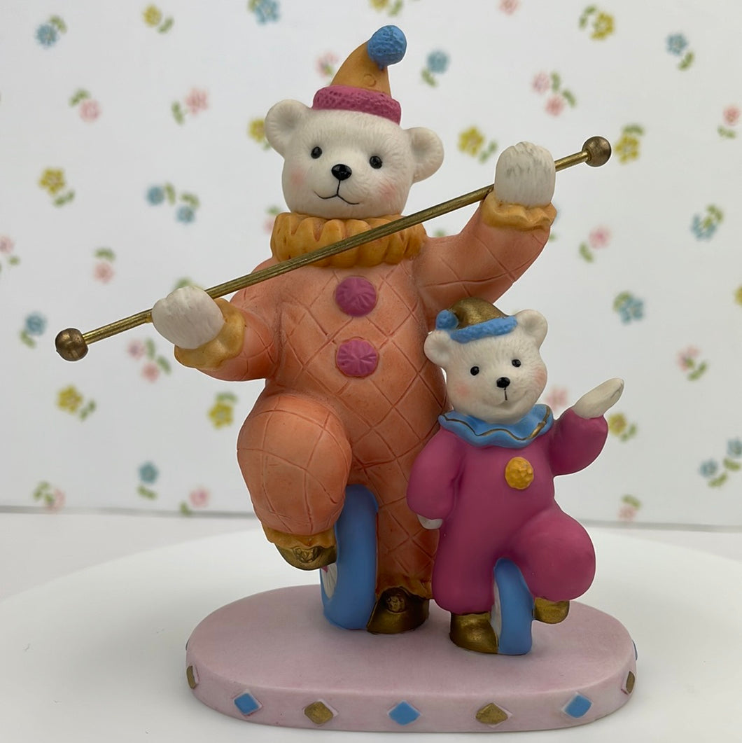 Avon Collectibles Magnificent Circus Bears Collection, Unicycling Bears, Ulysses The Unicyclist