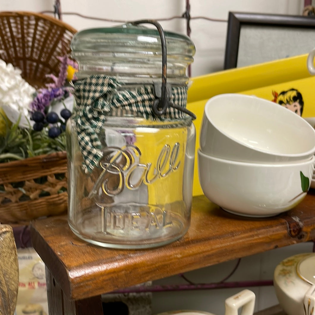 Vintage Short Ball Ideal Jar with Wire Bail Closure