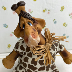 Stretch Sitting Giraffe Bean Bag by Russ Berrrie, The Country Folks