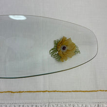 Load image into Gallery viewer, Vintage Chance Glass Fiestaware Anemone-Pattern Oval Glass Dish/Tray with Floral Design