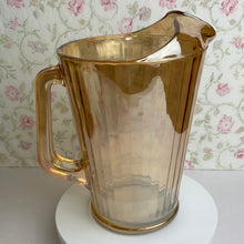 Load image into Gallery viewer, Vintage Marigold/Peach Lusterware Pitcher and Matching Tumblers