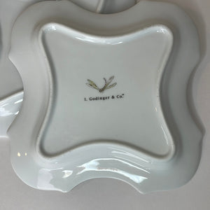 Vintage I. Godinger & Co Primavera Butterfly/Botanical Gardens Square Bread Plates, Set of 2